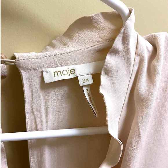 Maje Iruize Pale Pink Cold Shoulder Silk Blend Romper Playsuit - 34 XS - Picture 1 of 4